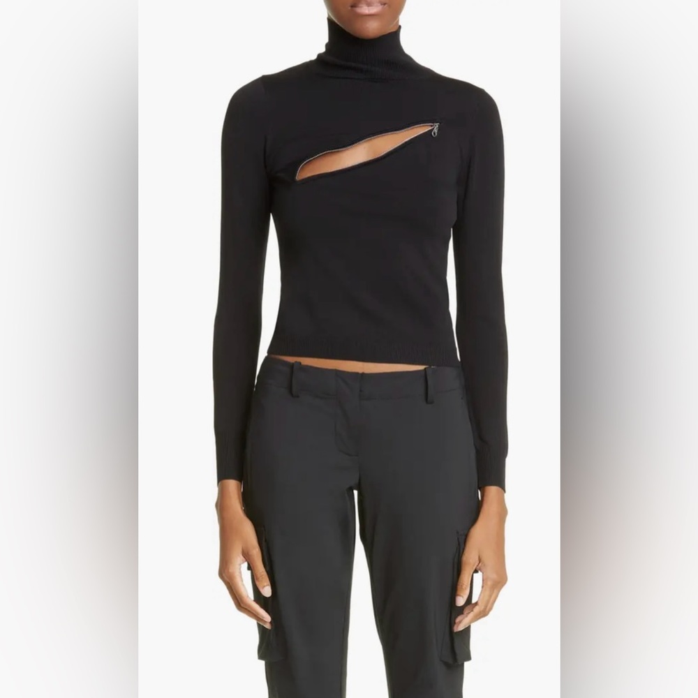 Miaou Otto Asymmetric Zip Turtleneck Sweater New Size Small